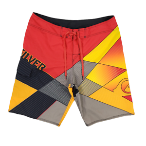 Quiksilver Board Shorts Mens 36 Red Yellow Black 12 Quiksilver Shorts Red