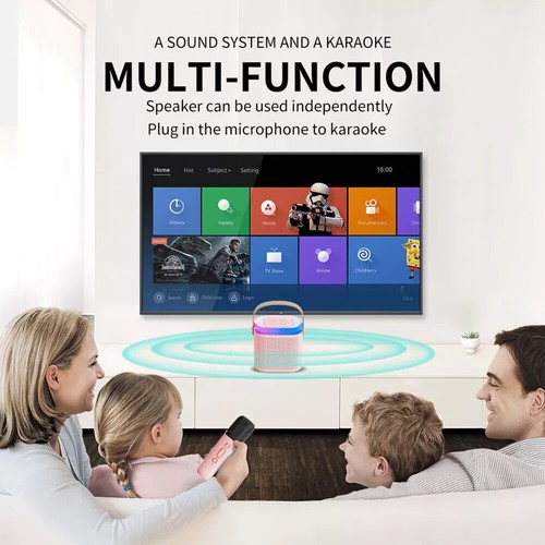 System karaoke z 2 mikrofonami Bluetooth Maszyna do karaoke Prezenty dla dzieci DHL - Zdjęcie 8 z 12