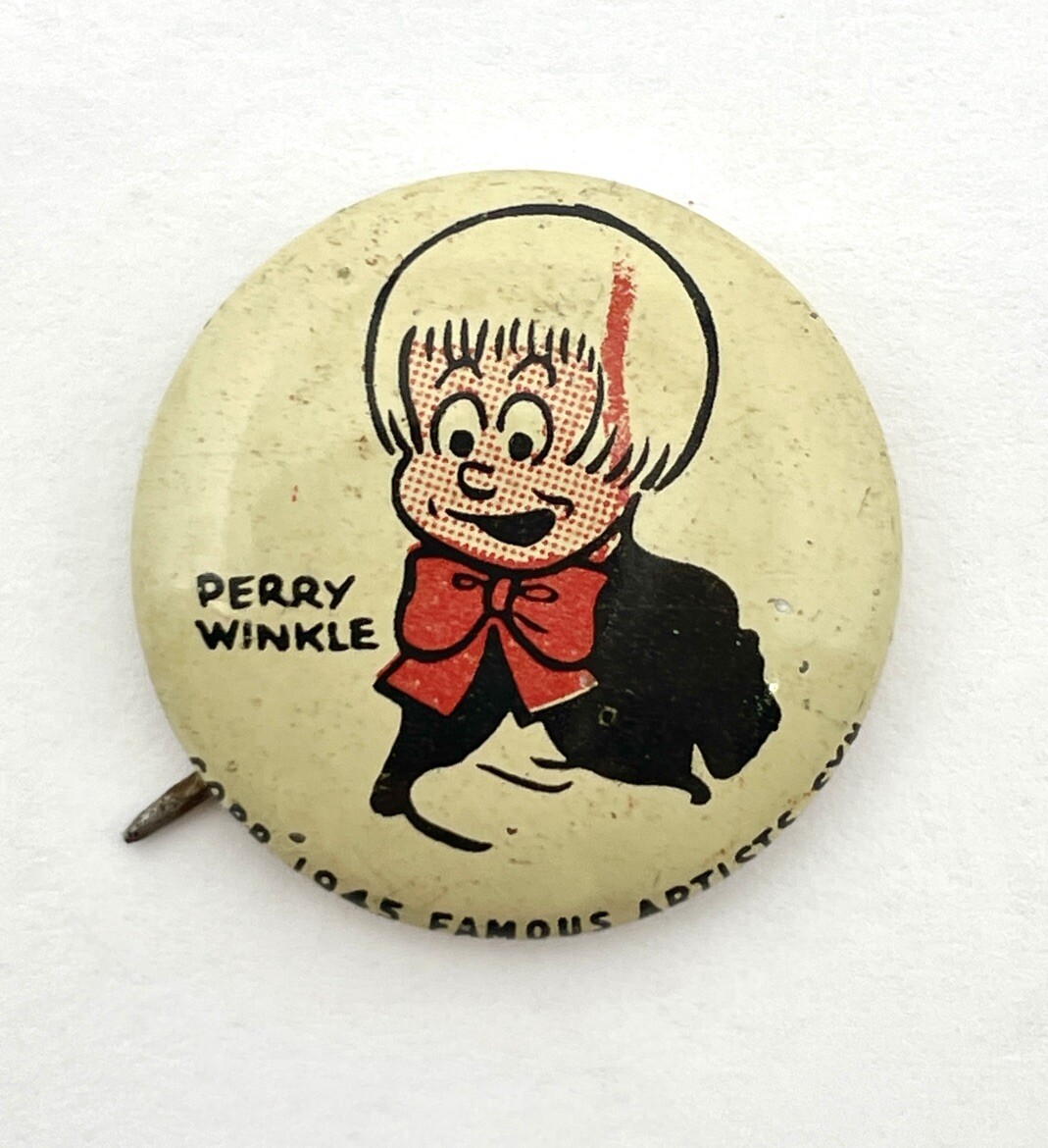 1940's Kellogg's Pep PERRY WINKLE comic strip pinback button
