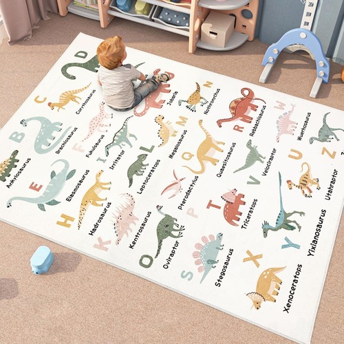 Dinosaur Area Rug - 4x6Ft Large, Soft, Washable, Non-Slip, ABC Animal Alphabe... - 第 4/8 張圖片