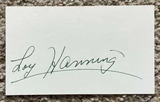 Loy Hanning signed card - Browns debut 1939 - very slight smudge
