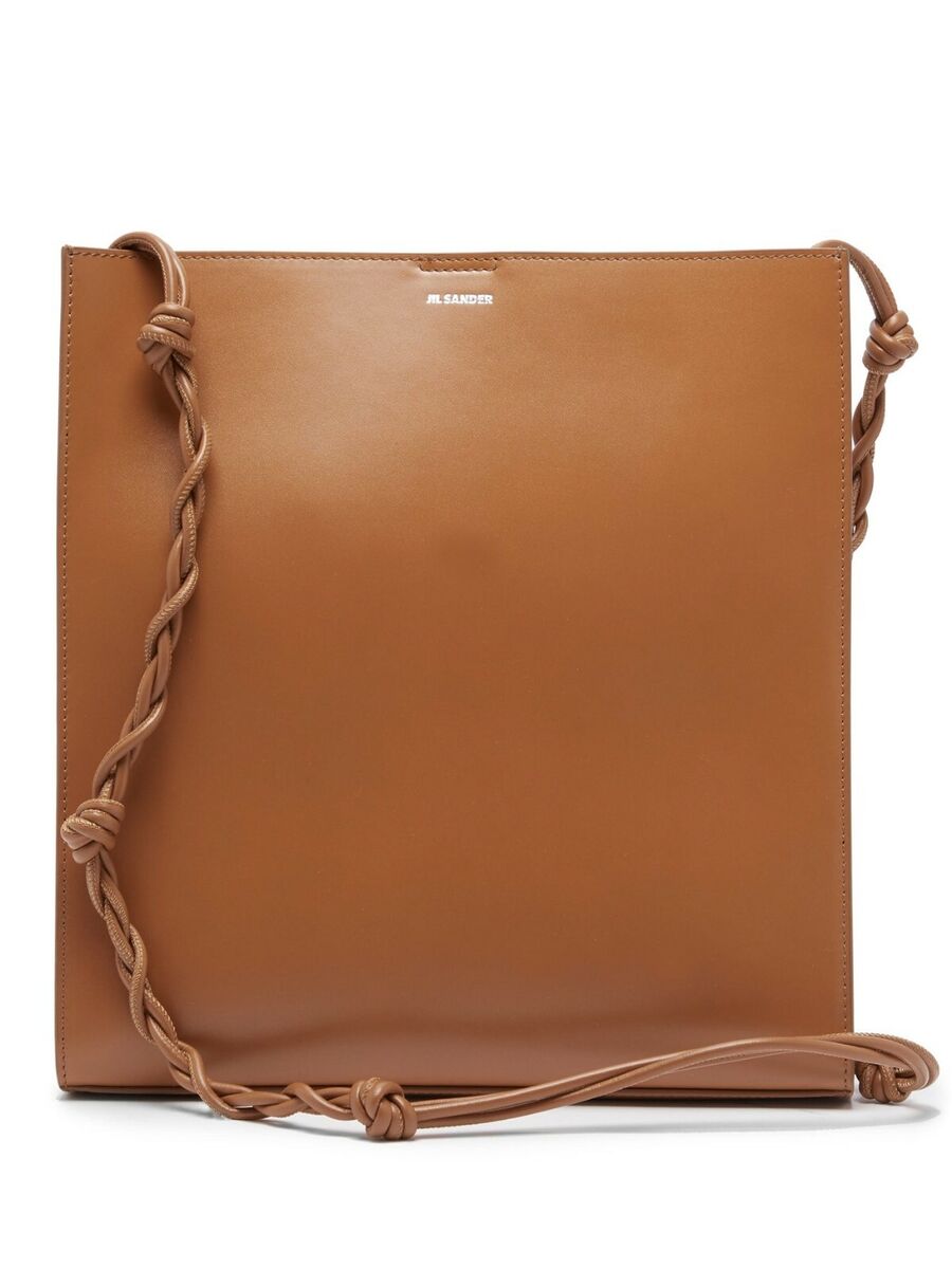 Jil Sander Tangle Brown Leather Medium Cross Body Bag-Very Jil Sander Tangle Brown Leather Medium Cross Body Bag-Very
