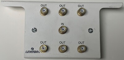 o'o'o . TV COAXIAL SPLITTER . 1 INPUT 6 OUTPUTs . Leviton
