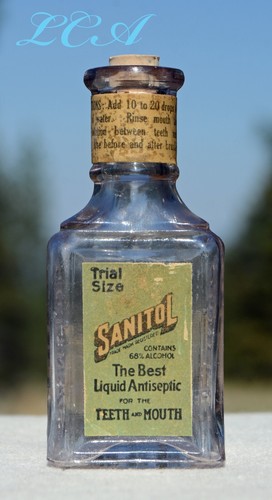 Tiny TRIAL SIZE SANITOL dentifrice FOR the TEETH embossed & LABELED & RARE - 第 1/4 張圖片