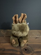 Vintage Puffkins Plush Stuffed Animal Toy with tag Gus the Moose Brown