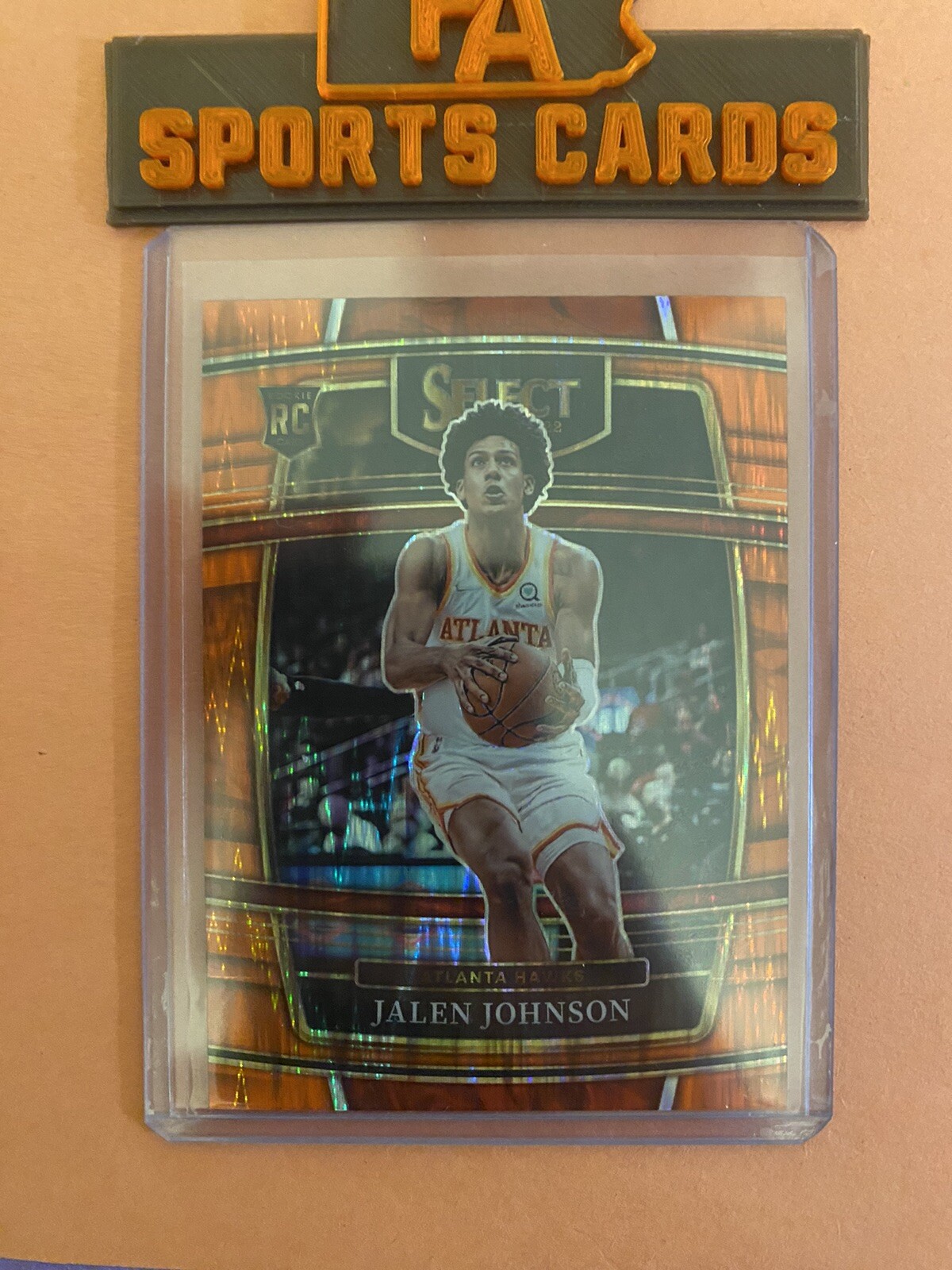 2021-22 Select Jalen Johnson Orange Flash Prizm Concourse RC #17 Hawks