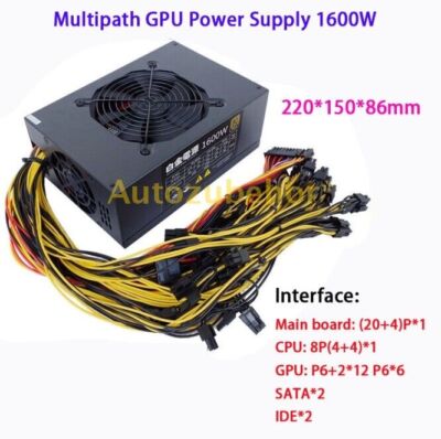 Support 6/8-Cards ATX Multipath GPU Power Supply 1600W Brand New #WD8