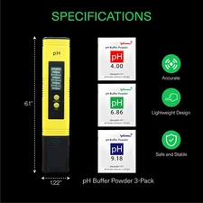 PH Meter F Water Hydroponics Digital PH Tester Pen 0.01High Accuracy Pocket Size
