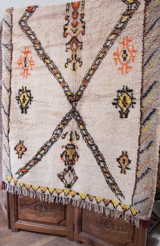 Moroccan Azilal Berber Rug Carpet - Earth Tones - Tribal Design - 3.10 x 8' - Picture 3 of 6