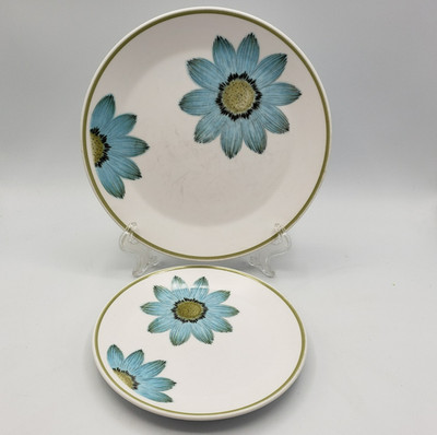 Vintage Noritake Up-Sa Daisy  Salad & Bread Plates Progression 9001 MCM Floral