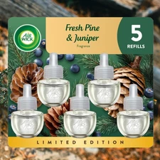 5 Air Wick Plug In Scented Essential Oils Refills Fresh Pine-Juniper