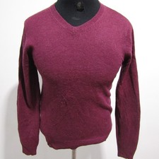 Next Mens 100  Wool V Neck Jumper Maroon Chest 36/38 UK Size M REF Y02205 