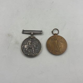 WW1 British War & Victory Medal Pair 39450 PTE A V COBB YORK & LANC R