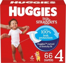 Huggies Size 4 Little Snugglers Baby Diapers 66 Ct 22-37 lbs Leak Protection