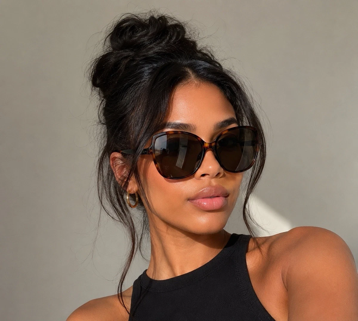 Jimmy Choo JC 5012 500213 Havana Plastic Square Sunglasses Brown Gradient Lens Buy Jimmy Choo Havana Sunglasses Online - Sunglasses.ie main image 2