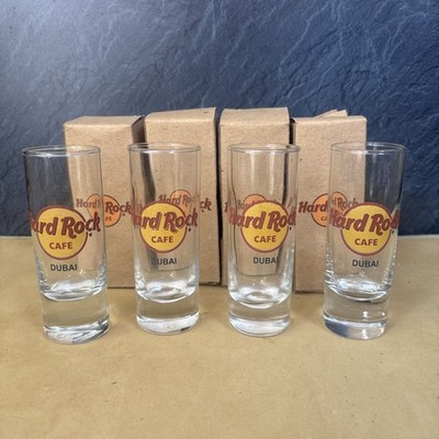 4 x Hard Rock Cafe Dubai Schnapsglas - Red Circle Logo