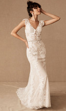 Anthropologie BHLDN Wedding Dress Whispers & Echoes Milano Gown Lace - Size 0