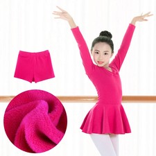Winter Children Ballet Dance Dress Shorts Suit Kids Cotton Long Sleeve Dress