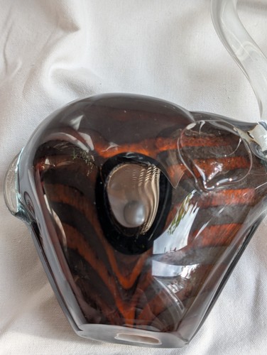 Modernist Murano Glass Elephant Figure 11 inch Brown swirls Thick Heavy - Picture 7 of 8