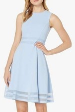 Calvin Klein Illusion Trim Fit and Flare Midi Dress Sz 8