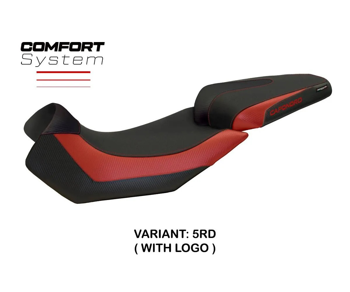 Seat cover Nuoro 2 Comfort Red + logo Tpz comp APRILIA CAPONORD 1200 2013 2017