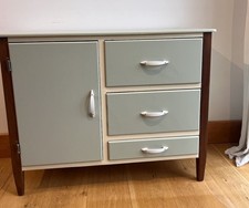 Vintage 40’s/50’s Restored Handmade Kitchen Cupboard Green/cream