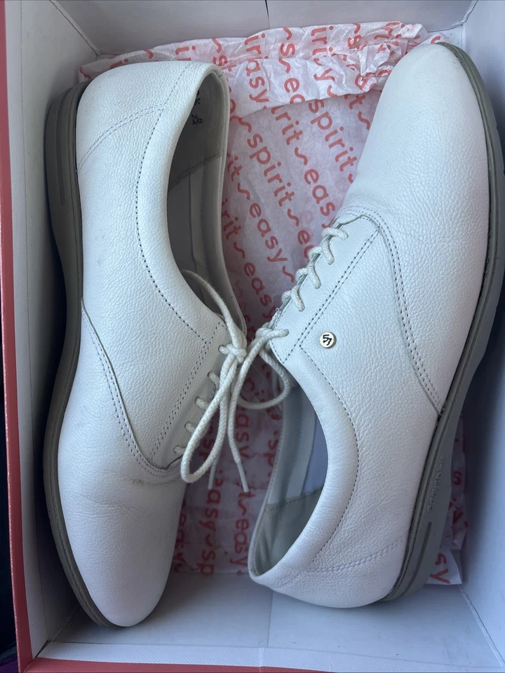 Oxfords femininos Easy Spirit ESMotion couro biqueira fechada couro branco tamanho 9,5 B - Imagem 2 de 4