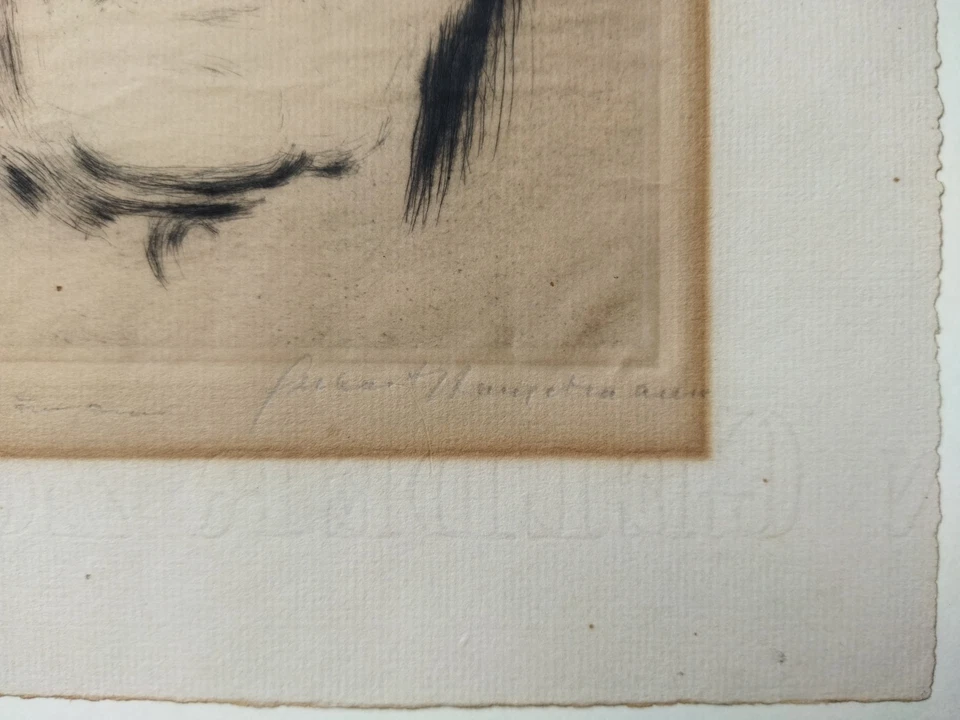 Gerhart Hauptmann Porträt mit AUTOGRAMM ● signierte Radierung von Ivo Hauptmann - Bild 4 von 4