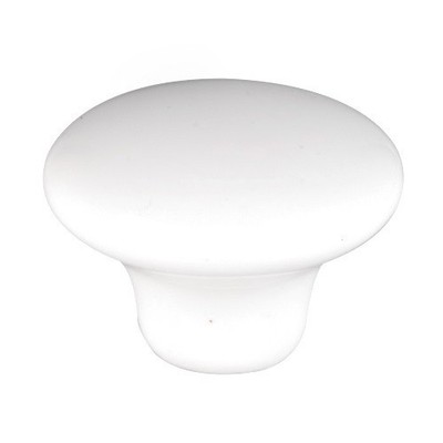 (12 Pack) 1-1/2'' Flatter Top Ceramic Knob White