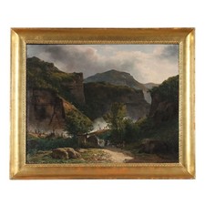 Quadro Antico Dipinto di G. Canella Soggetto Storico 1840 Originale Autentico