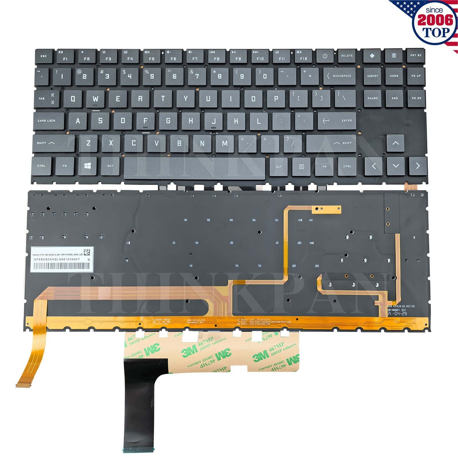 US RGB Backlit Keyboard for HP OMEN 15-EN 15-EN0013DX 15-EN1013DX 15-EN0023DX