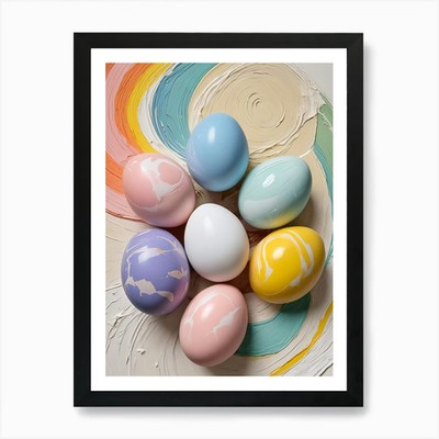 Bemalte Ostereier Nr2 Kunstdruck gerahmt Wandbild Poster Leinwanddruck Bild