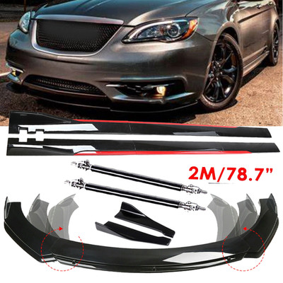 For Chrysler 200 Front Bumper Lip  Side skirt Rear lip Glossy Black Red Body