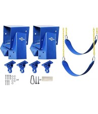 Heavy Duty Children Set Hardware Replacement Kit Including 2 Blue Swing Brackets