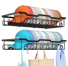Hat Racks for Baseball Caps Wall - Metal Hat Organizer for 48 Baseball Caps H...