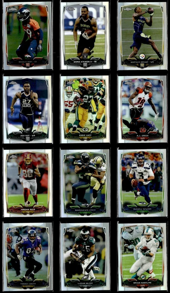 2014 Topps Chrome Football Refractor Card Lot of (62) Orange Green X-Fractors! - Image 3 of 4