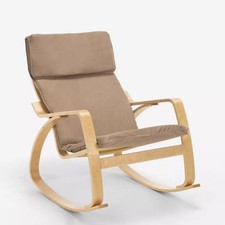 Poltrona sedia a dondolo in legno design scandinavo ergonomica Aalborg