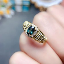 Brazilian Tourmaline Gemstone Ring, Natural Green Tourmaline Jewelry For Women