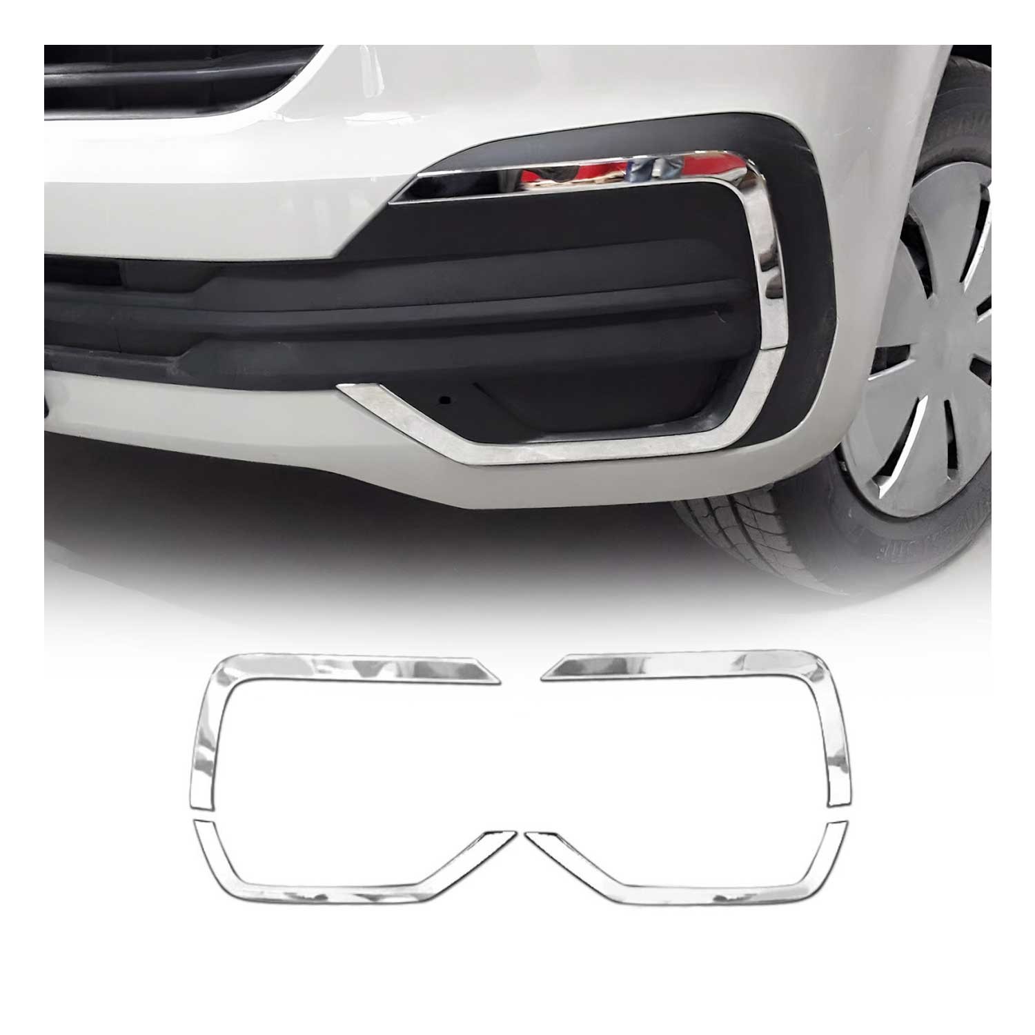 Enjoliveur de phare antibrouillard en acier inox premium pour VW T6.1 Transporter