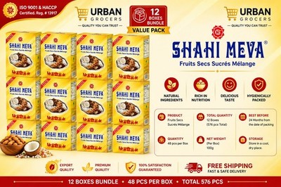 Shahi Meva 12 Boxes 576 Packets (48 Pcs Jumbo Box) | Premium Quality | Free Ship