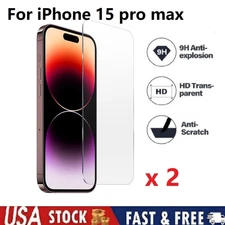 For iPhone 15 Pro Max Screen Protector Tempered Glass Protection Anti Scratch