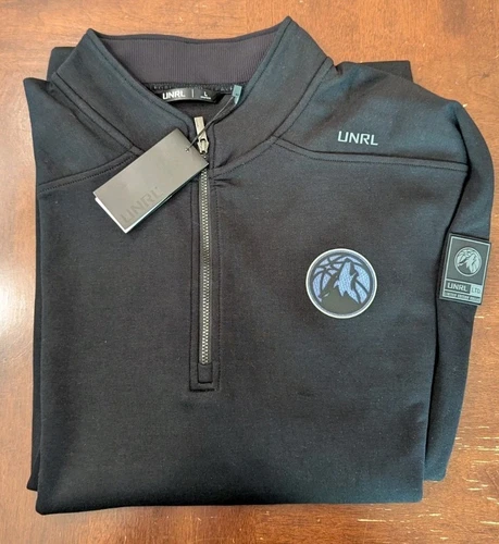 UNRL x Minnesota Timberwolves 2025 Black Outbound Quarter Zip (Size Large) ~ NWT
