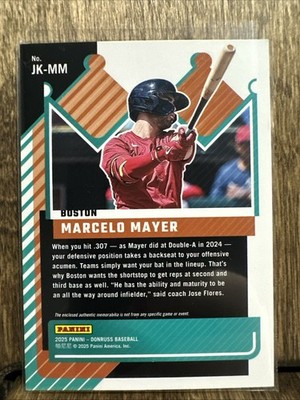 2025 Panini Donruss Marcelo Mayer #JK-MM Jersey Kings Orange Ice