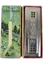 M Hohner Echo Harp Harmonica Key Of C Bell Metal Reeds 15cm German Folk