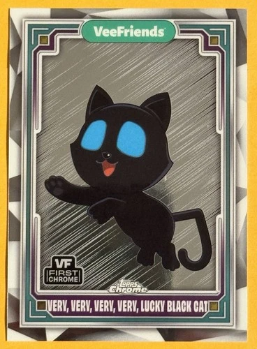 Very Very Lucky Black Cat Topps Chrome Vee Friends BLUE Eyes Variant Rare SP