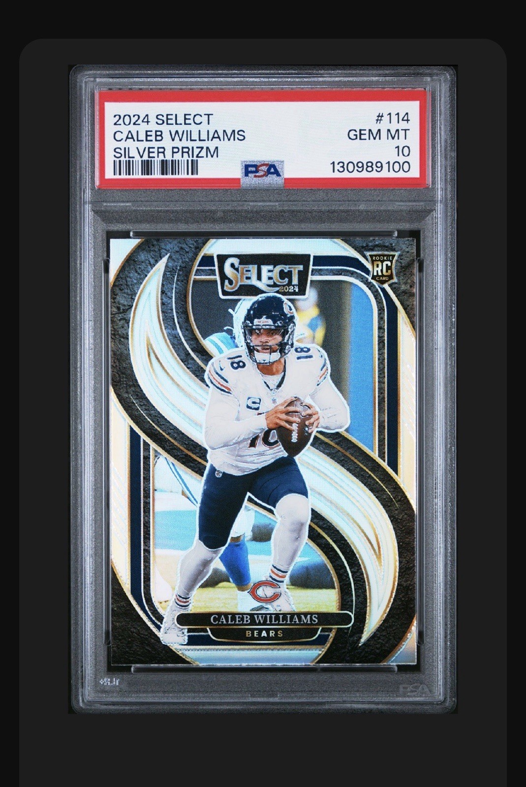 2024 Panini Select - Premier Level Caleb Williams #114 Silver Prizm (RC) PSA 10