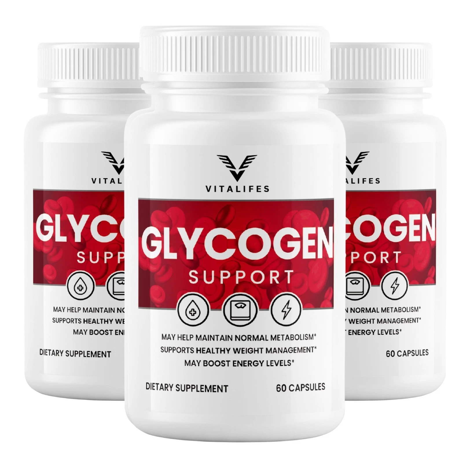 (3 Pack) Super Flow Glycogen, Blood Sugar Health Support Formula, 60 Capsules