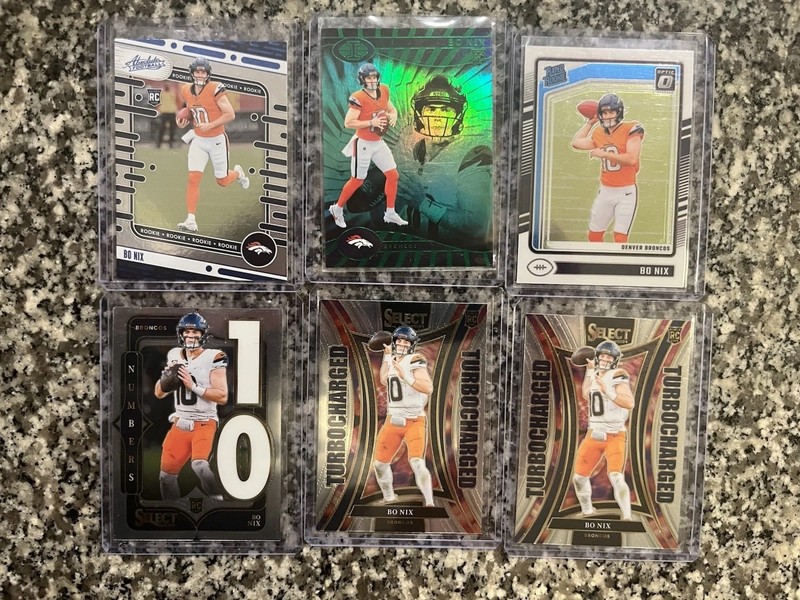 2024 Panini Bo Nix Rookie Card Lot 6 Broncos QB RCs