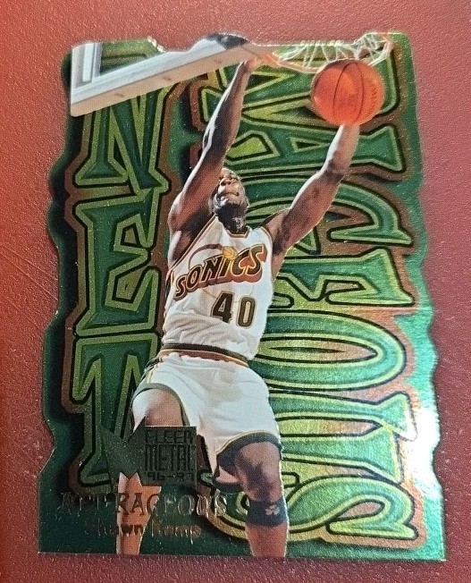 1996-97 Fleer Metal NET-RAGEOUS Shawn Kemp Supersonics Die-Cut Insert