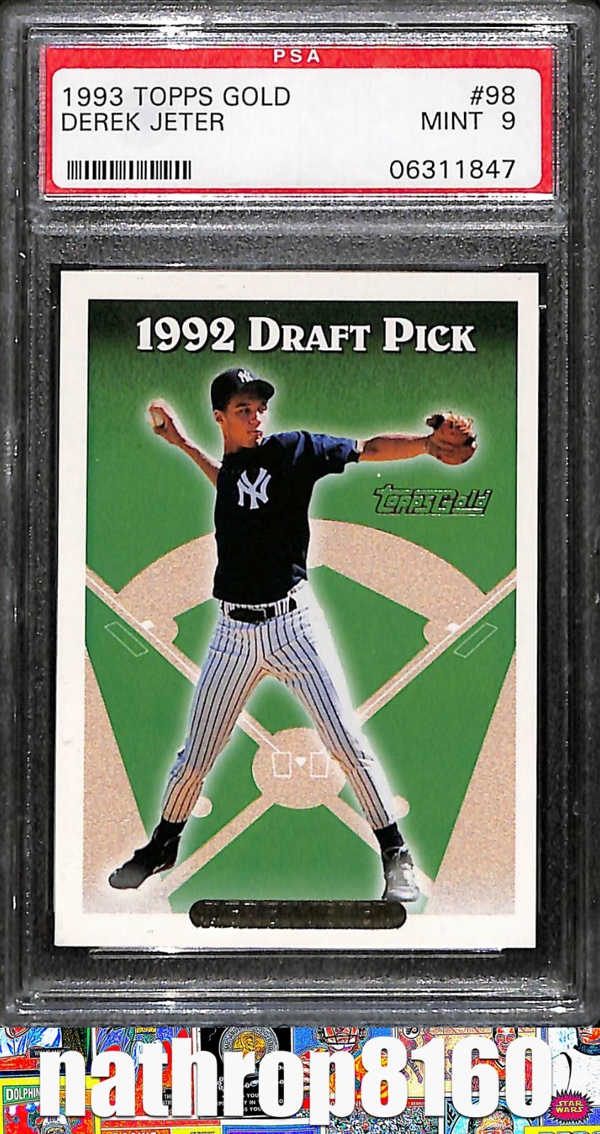 1993 Topps Gold #98 Derek Jeter RC Rookie HOF New York Yankees PSA 9 15552